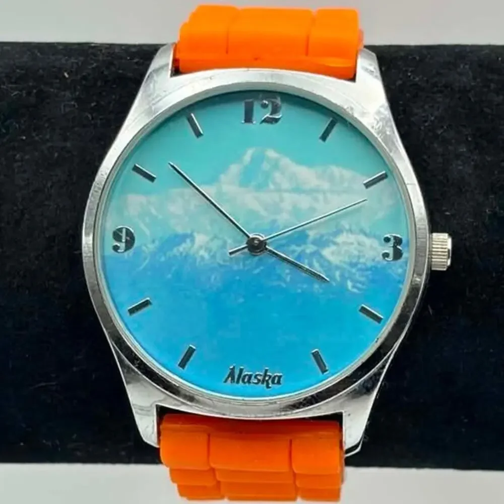 Silver & Orange Alaska Men's Watch